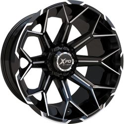 XPD-704 Pakami – Gloss Black Milled 8X165.1 -44 . SET OF 4 