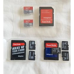 SanDisk & Samsung Micro SD SDHC Memory Card & Adapters Set