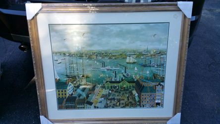 Signed Folk Art Matted and framed