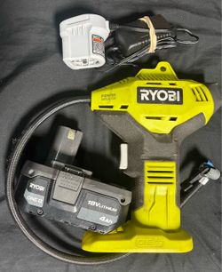 Ryobi Tire Inflator Air Pump Battery Powered Includes Battery & Charger $50