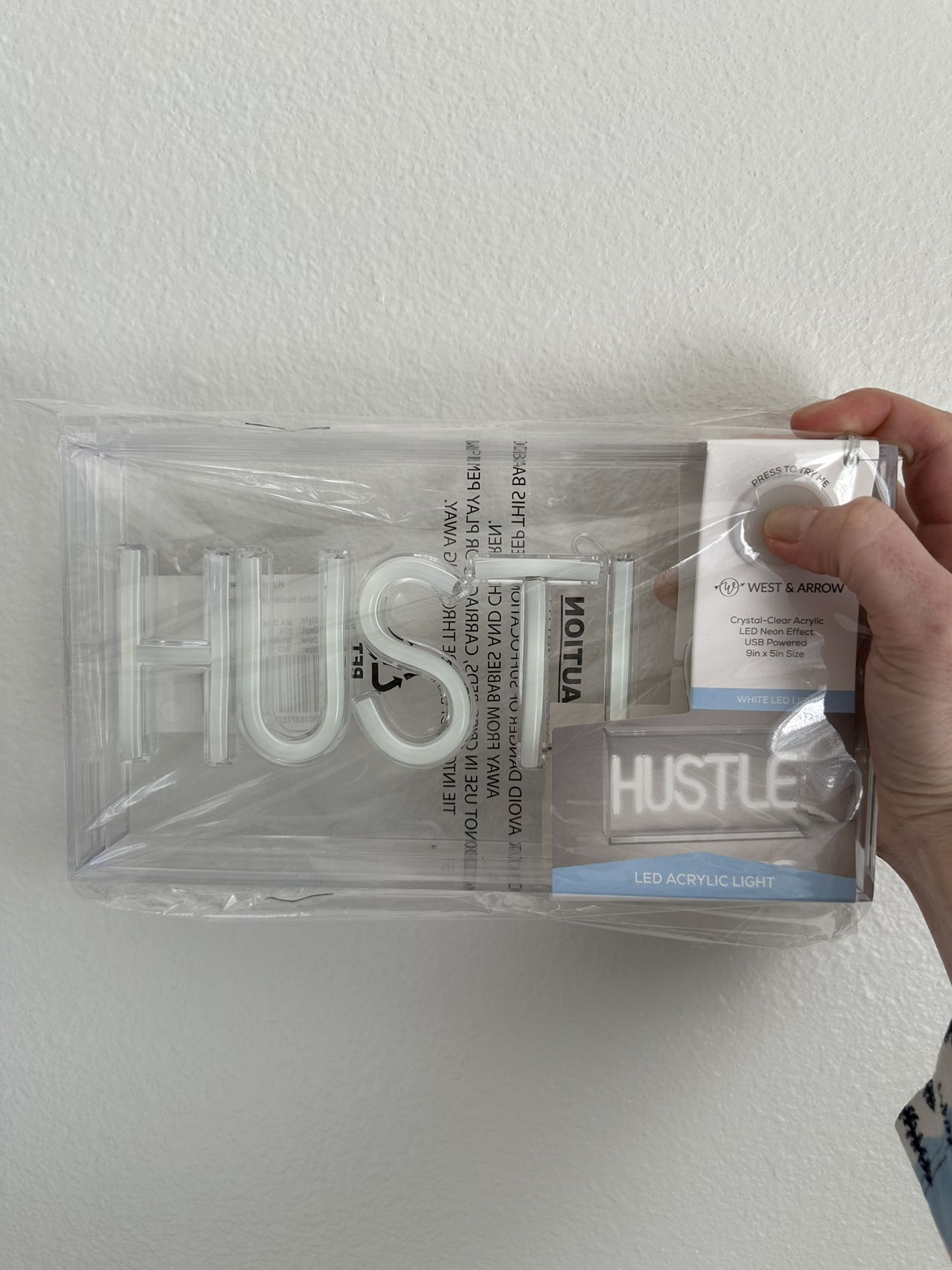‘HUSTLE’ LED Acrylic Light