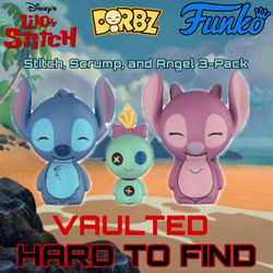 (NEW and RARE) Funko Dorbz Disney Series 2 Lilo & Stitch - Stitch, Angel, and Scrump 3-Pack (Disney Exclusive) (VAULTED)