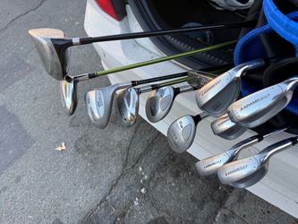 golf bag and clubs