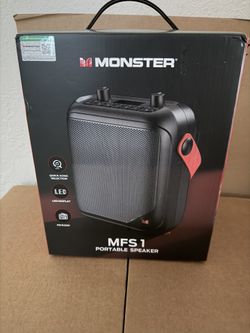 Monster MFS 1 -Wireless Bluetooth Speaker with 40W Loud Stereo Sound, Outdoor Speakers with Handle, 12 Hour Playtime, Open Box Never Used