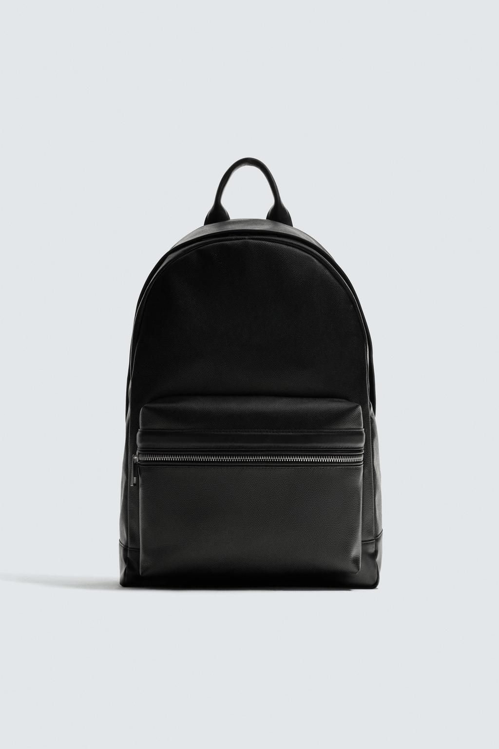 ZARA Textured Backpack in Black