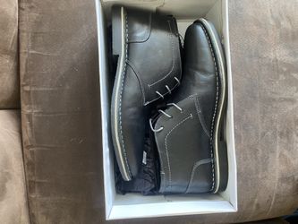Steve Madden (Black Leather Boot) (Men’s Size 10) (New)