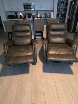 2 Ashley leather recliners