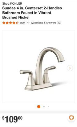 Kohler 4 in bathroom faucet brushed Nickel