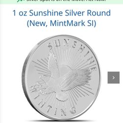 nshine Minting Tube of 20 troy Ounces .999 Fine Silver