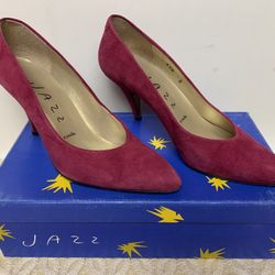 Jazz 6.5 M Women’s Magenta Rose Suede Leather Pointed Toe Heels Shoes