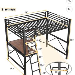 Loft Bed With Mattress 