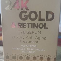 Dead Sea 24k Gold Retinol Eye Serum Helps Repair Wrinkles, Dark Circles Puffiness