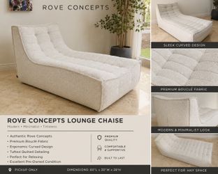 Rove Concepts Mila Lounge Chaise – Ivory Bouclé | Like New