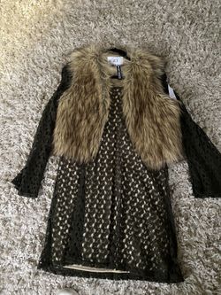Short Dress With A Fur Vest