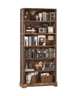 Rustic Brown Tall Bookcase