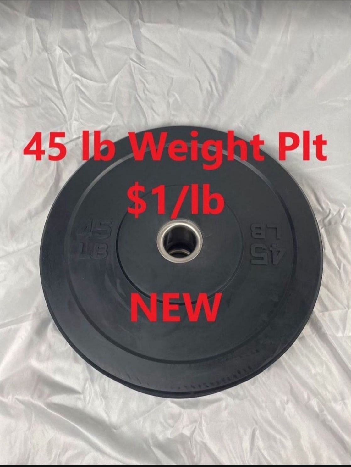 Plate Weight - 45 LB - Rubber Coated Bumper - NEW