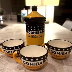 Rare Vintage Cohiba La Habana Humidor & Mug Set