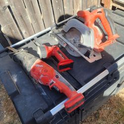 3 piece Milwaukee tools.\nNo battery no charger