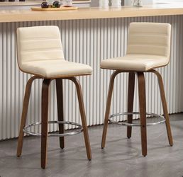 NEW: Set of 2 Mid-Century Modern Swivel Counter Stools