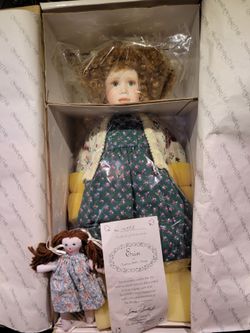 Erin Porcelain Doll By Christine Heath Orange - Vintage Mint