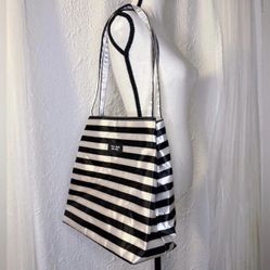Kate spade New York black and white stripped tote bag purse