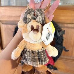 Minnie Mouse Plaid Plush Charm Keychain