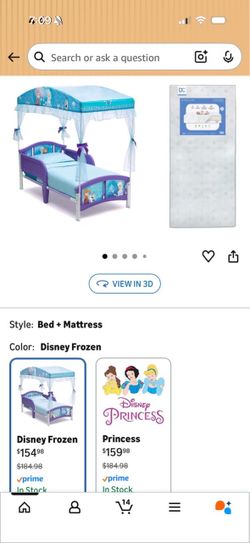 Disney Frozen Toddler Canopy Bed with Mattress