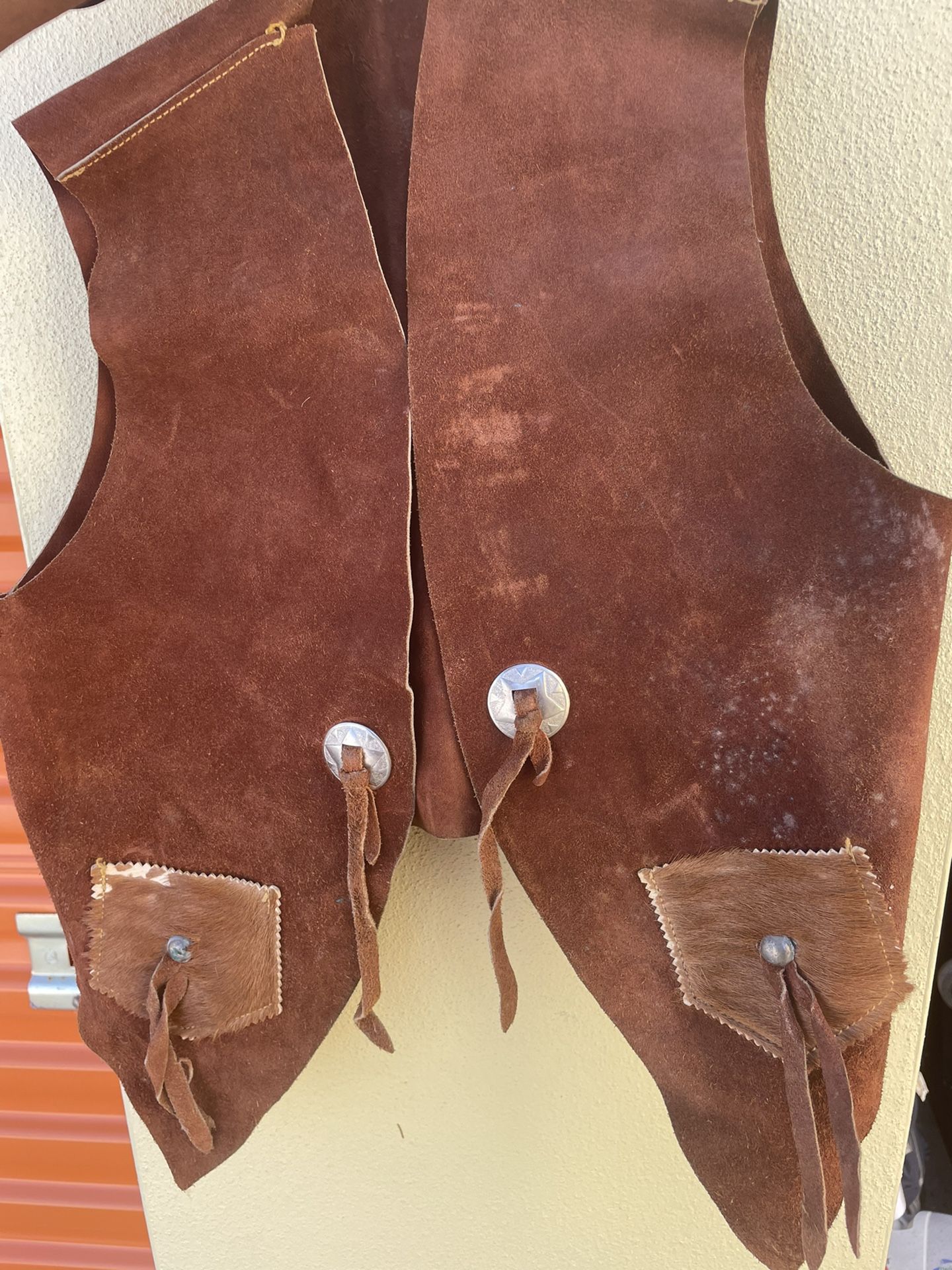 Authentic Cowhide Boys Cowboy Chap And Vest