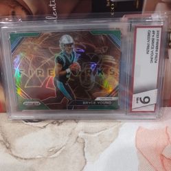 2023 Panini Prism # F6 Bruce Young Green Prizm Mint 9