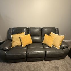 Leather Reclining Sofa and Love Seat 