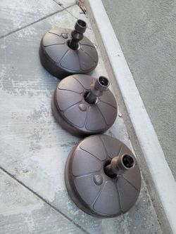 Three round fillable outdoor patio backyard umbrella stands