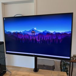 4K LG 27” Monitor + Adjustable Desk Mount Arm Setup