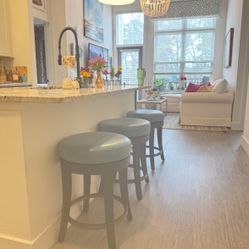 Counter stools - blue & black - set of 3