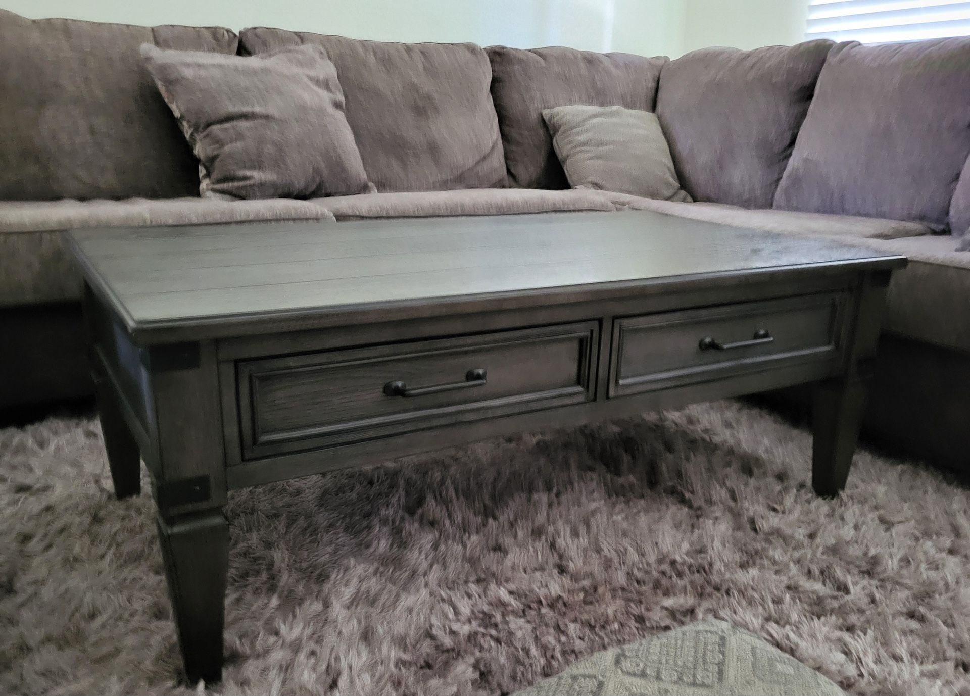 Brown Coffee Table With Drawers