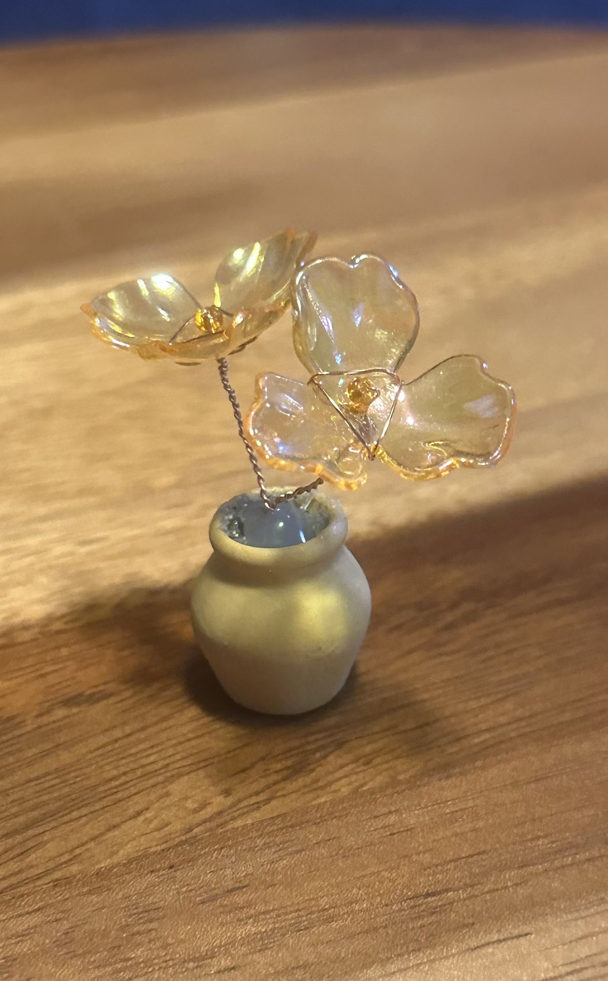 Handmade Miniature Beaded Flower In Pot