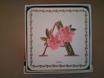 Azalea Letter A Floral Coaster Set