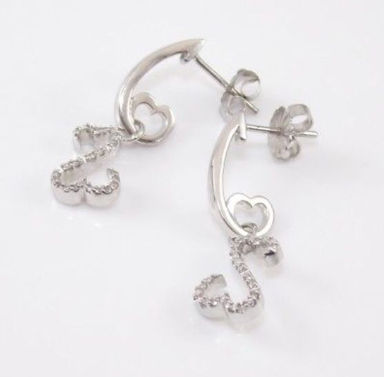 Kay jewelers Jane Seymour open heart diamond 14K white gold earrings