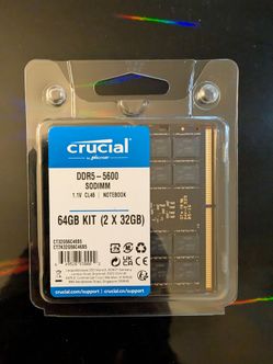 Crucial CT2K32G56C46S5 64GB DDR5 SODIMM kit 2x32