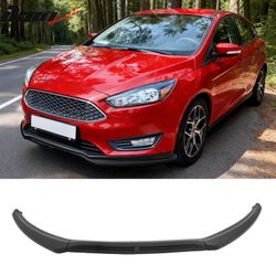 Fits 2015-2018 Ford Focus IKON Style Front Bumper Lip Spoiler Matte Black PP 3PCS