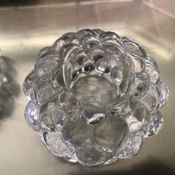 Ortrefors Heavy Crystal Raspberry Tea Candle Votives 2 Kk