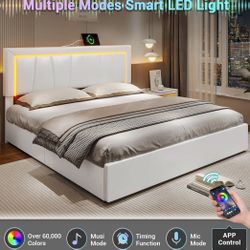 Brand New California King Bed Frame with 4 Storage Drawers Underneath, Upholstered