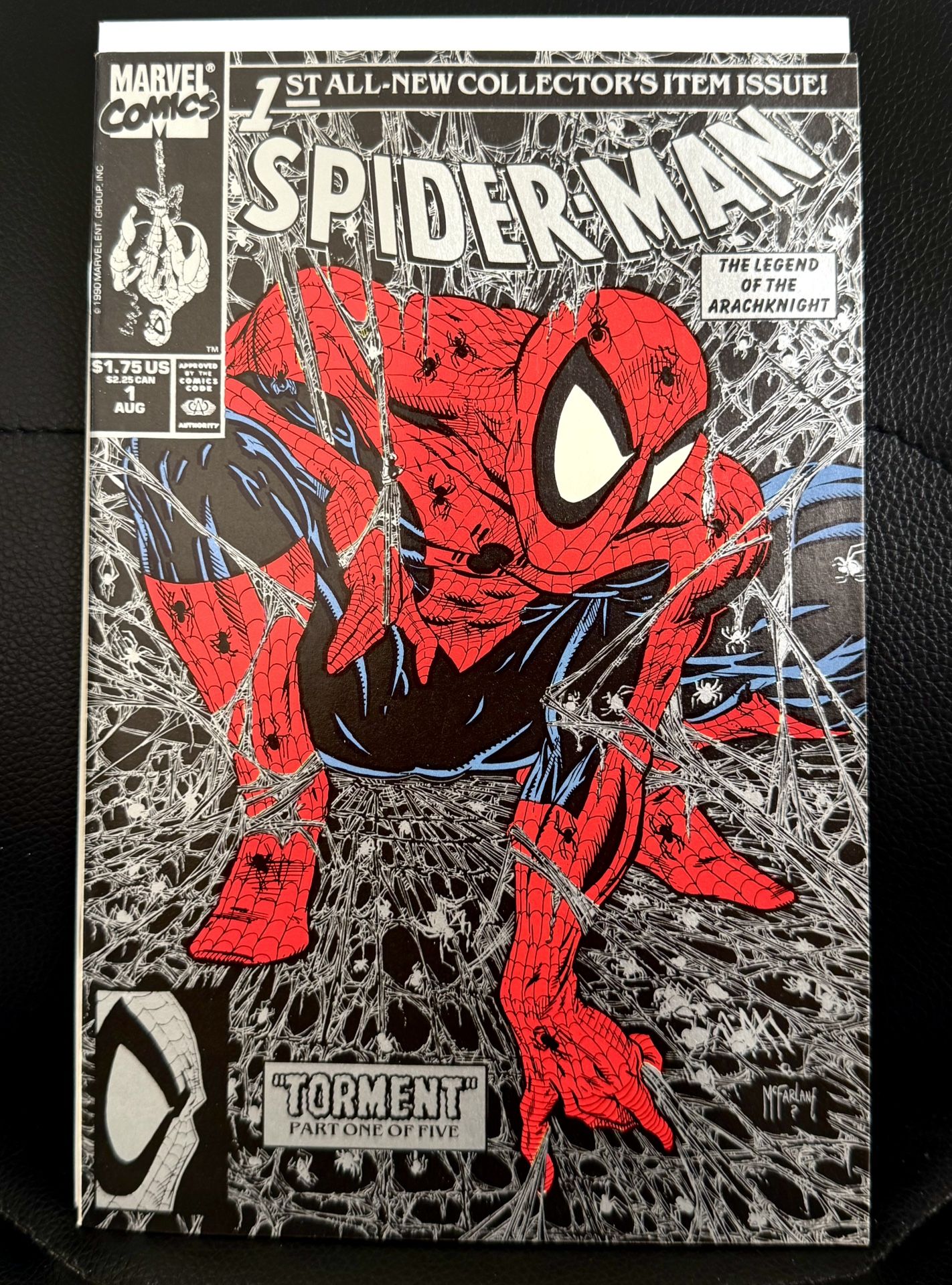 Spider-man #1 Marvel (1990) Todd McFarlane Silver Black Variant