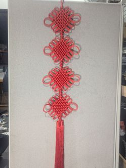 Large 56ā Chinese Red Endless Knot Wall Hanging ā Feng Shui Good Luck Decor