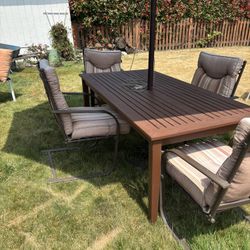 7 Piece Large Umbrella Patio Set