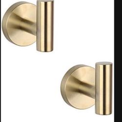 Bathroom Brushed Gold Coat Hook SUS 304 Stainless Steel Single Towel/Robe Clothes Hooks ... 