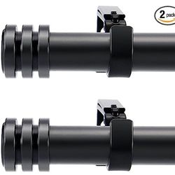 Black Curtain Rods for Window 28 to 48 inch(2.3-4 Feet)