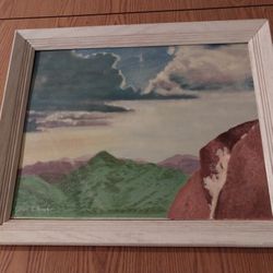 Vintage / Antique Painting - Clouds & Sunset