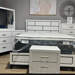 New Queen Size 5pc Bedroom Set Without Mattress And Free Delivery 