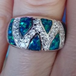 Stunning New Fire Opal Sterling Silver Ring SIZE 5! 🔥💍