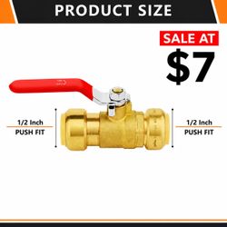 Push Fit Ball Valve 1/2" (Lead Free)